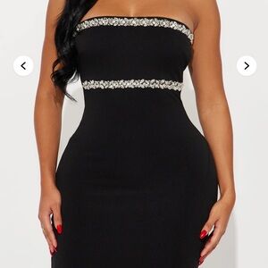 Elegant Black Strapless Dress